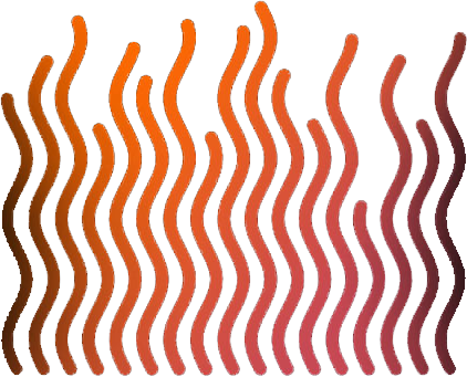 Wavy pattern of orange and red lines on a white background