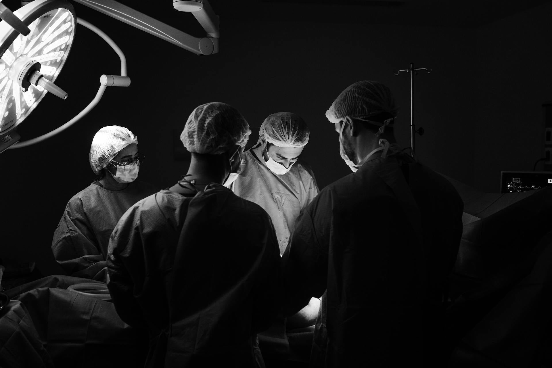 Black and White photo of a surgery
